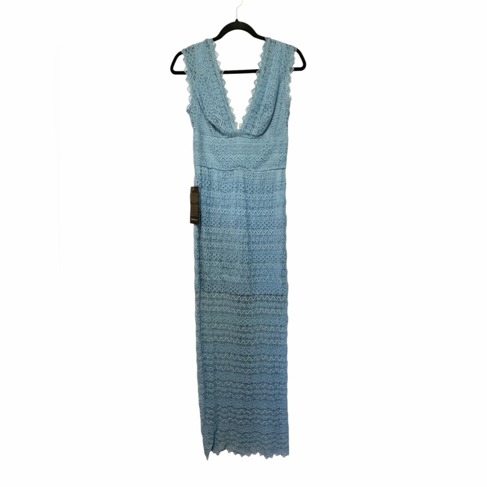 bebe Light Blue Lace Maxi Dress